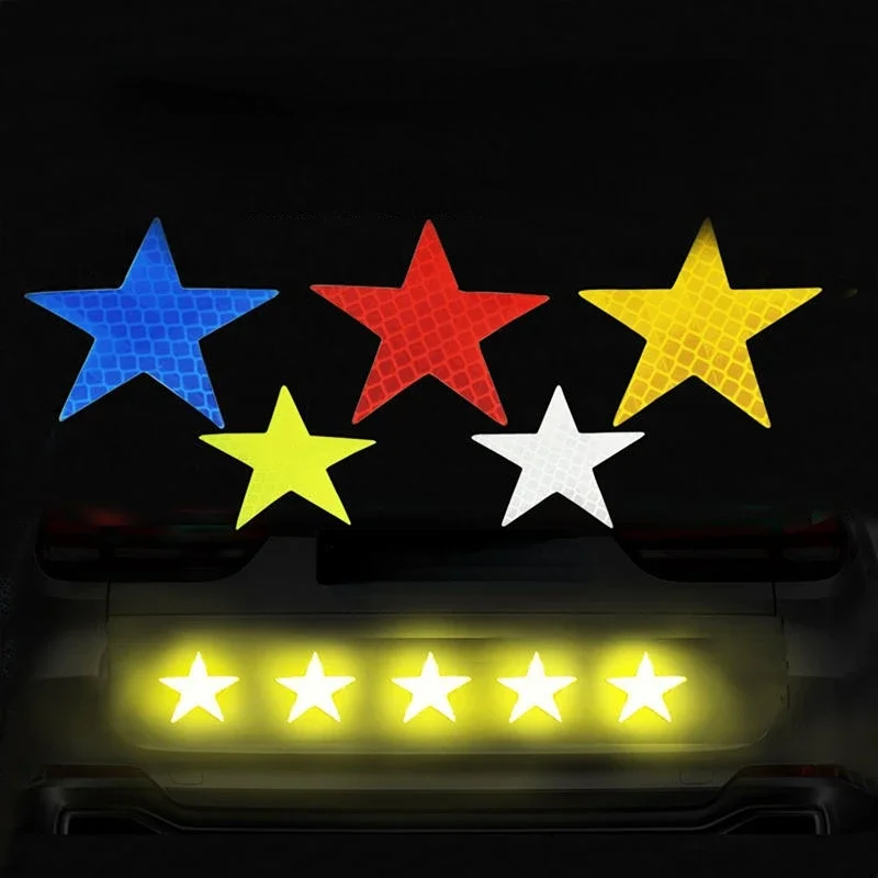 10pcs/set Car Bumper Reflective Safety Strip Stickers Car Star Reflective Sticker Reflective Warning Safety Tape