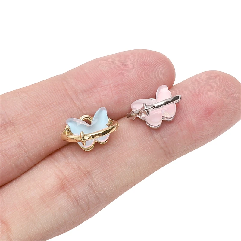 1Pcs 14x8mm Alloy Inlaid with Glass Butterfly Charms for Jewelry Making Pendants Necklaces Bracelet Earring DIY Accessories