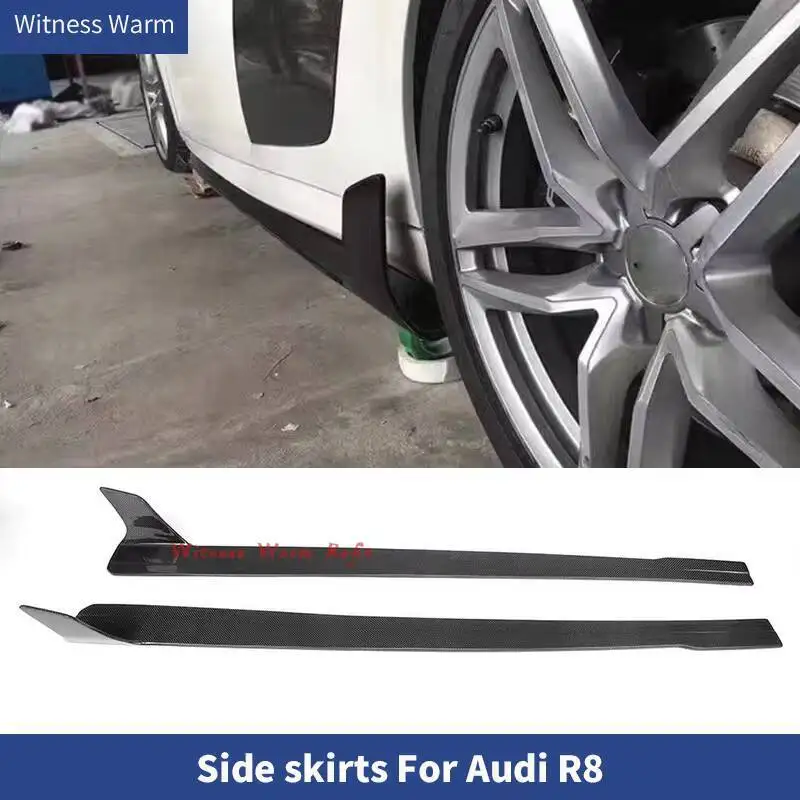 

For Audi R8 2007-2015 Carbon fiber Side skirts Aprons side Lip Splitters Car body kit