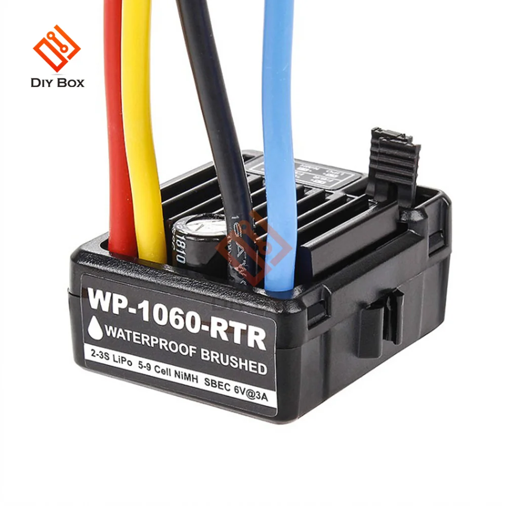 

WP-1060-RTR 60A Brushed Electronic Speed Controller ESC For 1:10 RC HSP Car Waterproof RC Car Axial SCX10