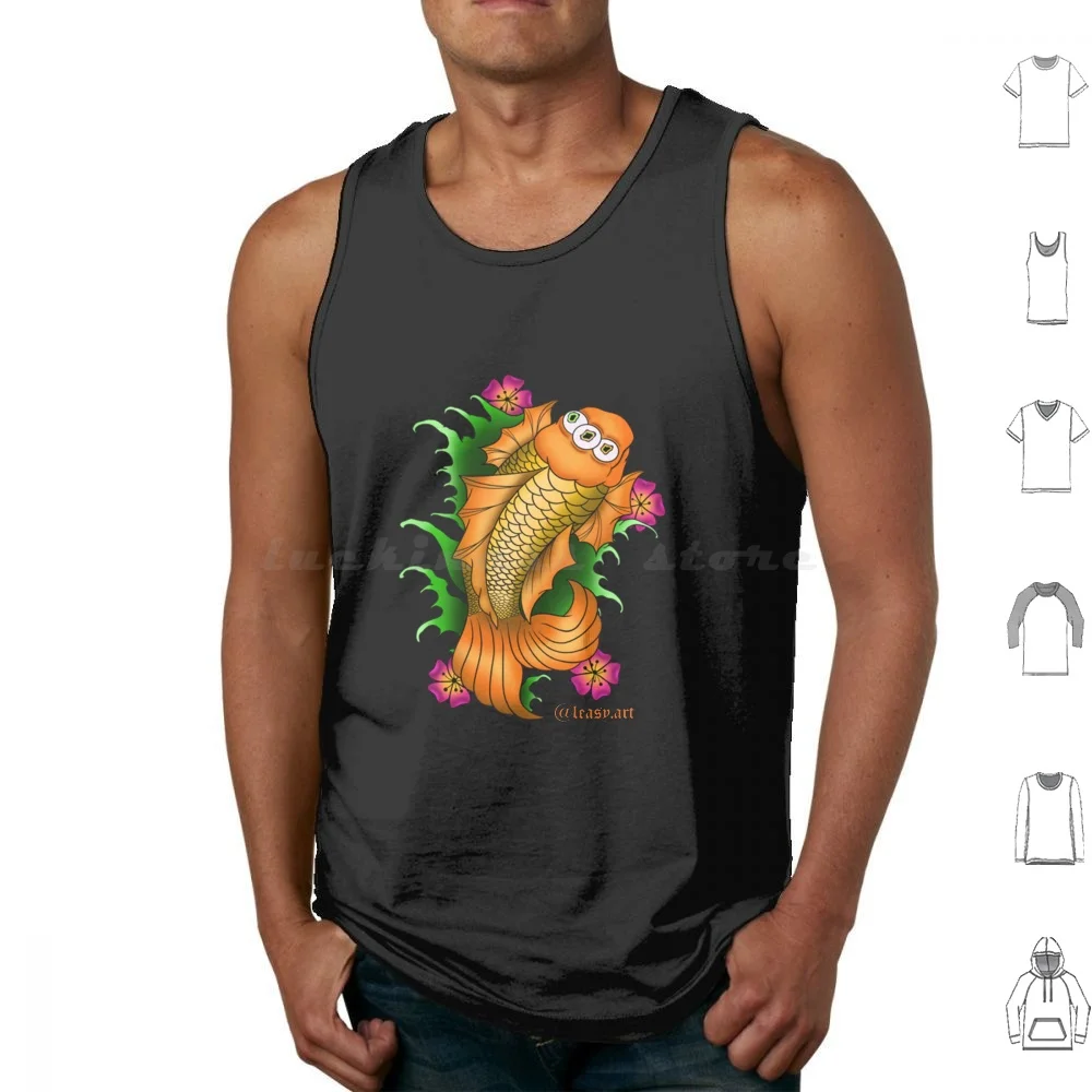 Blinky Koi Simps0nszzz Tank Tops Print Cotton Funny Homer Meme Bart Homer Tv 90s Lisa Cartoon Maggie Marge Movie Anime