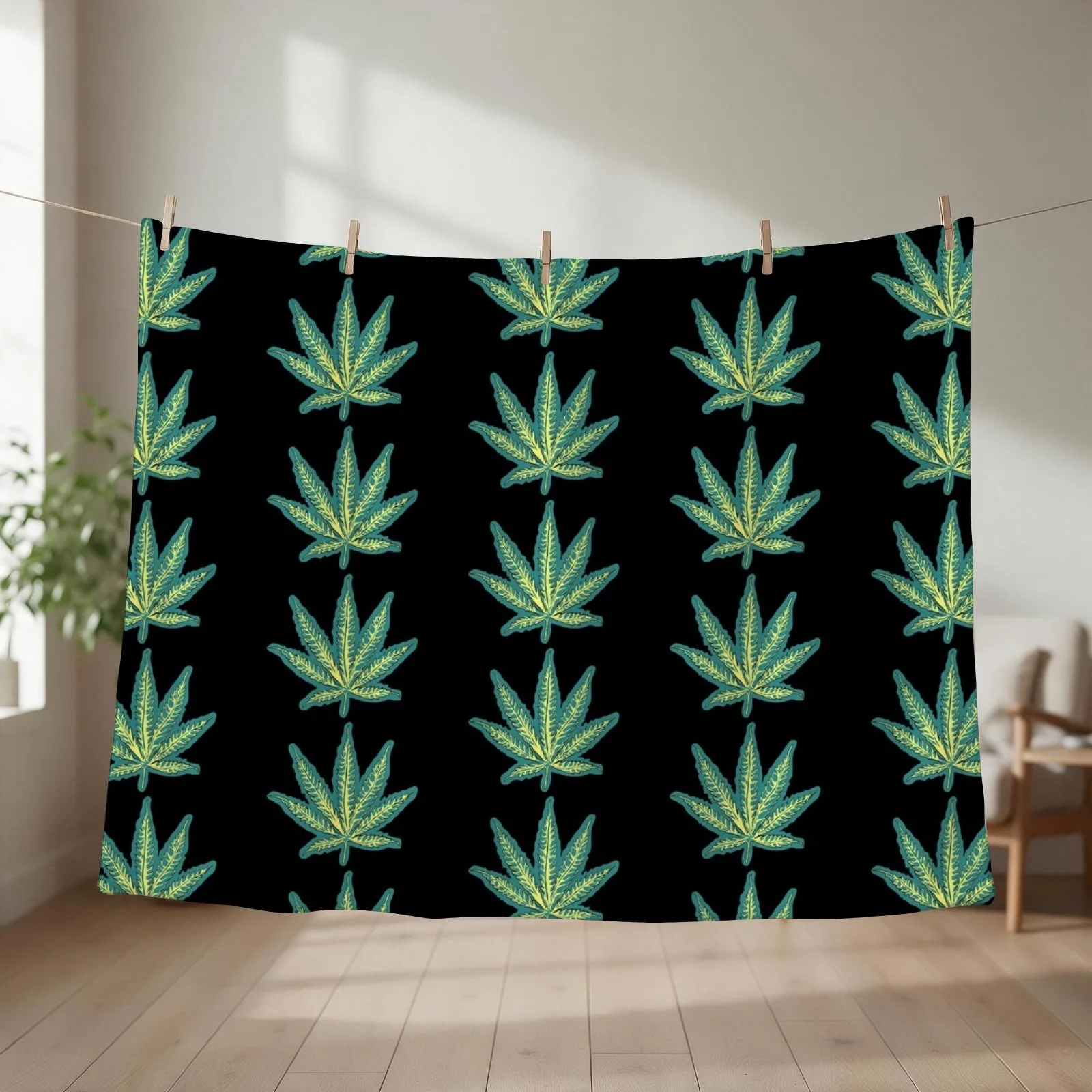 weed Throw Blanket couch cozy soft plush fuzzy picnic outdoor blanket