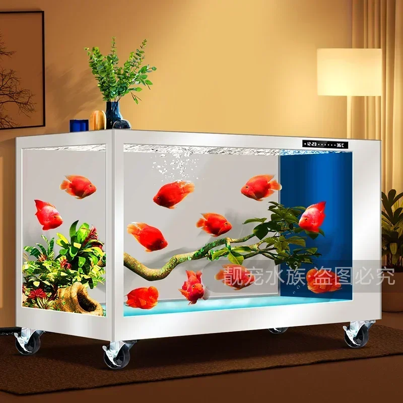 

Large Koi Traditional Fermination VAT Fish Tank Aquarium Removable Thickened Super White Glass Fish Pond with FilterHY