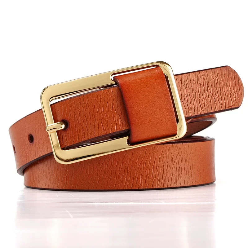 Vintage Square Buckle Women's Belts New Casual Versatile Jeans Decorative Belt Leather Simple Belt Classic Models