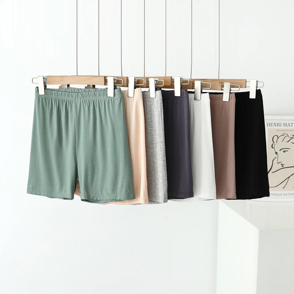 Modal Summer Safety Shorts Women's Thin Home Pants No Roll  Large Size Base Layer Flat-Cut Shorts Breathable Lightweight
