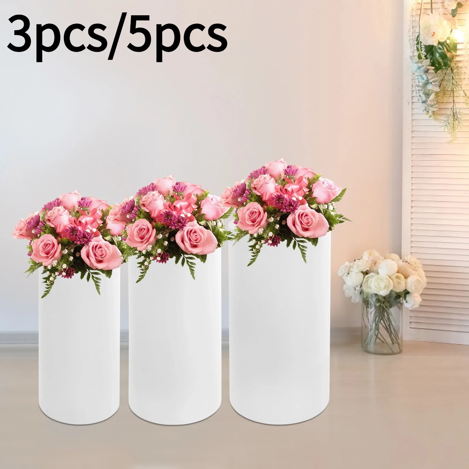 Juego de soporte cilíndrico para pastel, soportes de Pedestal para postre de boda, estante de exhibición de flores para eventos y fiestas, 3/5 Uds.