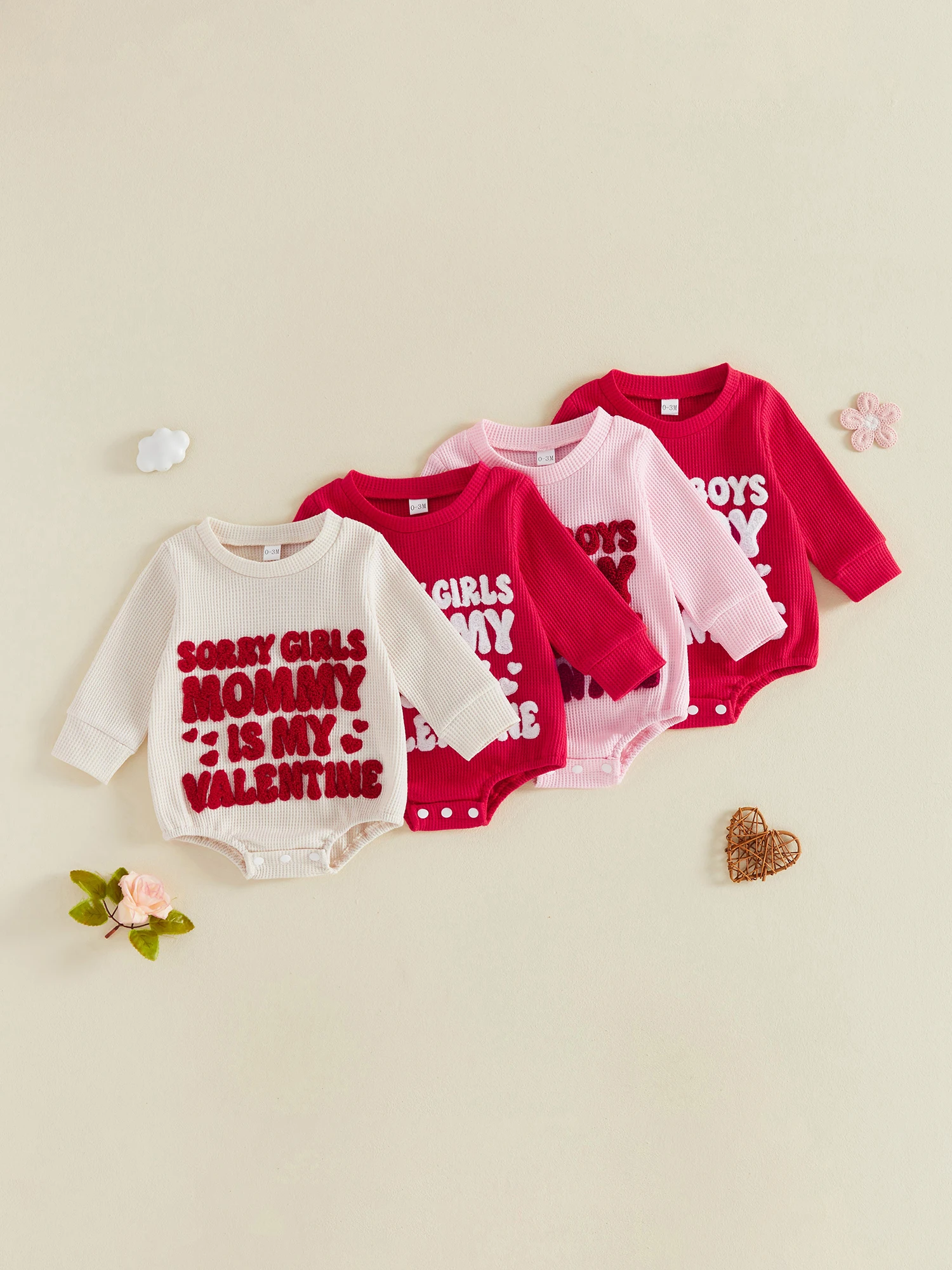 Valentines Romper Letter Round Neck Baby-Valentines Baby Valentines Romper Valentines Romper Romper Letter