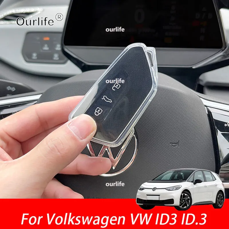 

For Volkswagen VW ID3 ID.3 2025 2026 2027 TPU Car Smart Key Cover Key Case Remote Control Cover Protection Shell Accessories