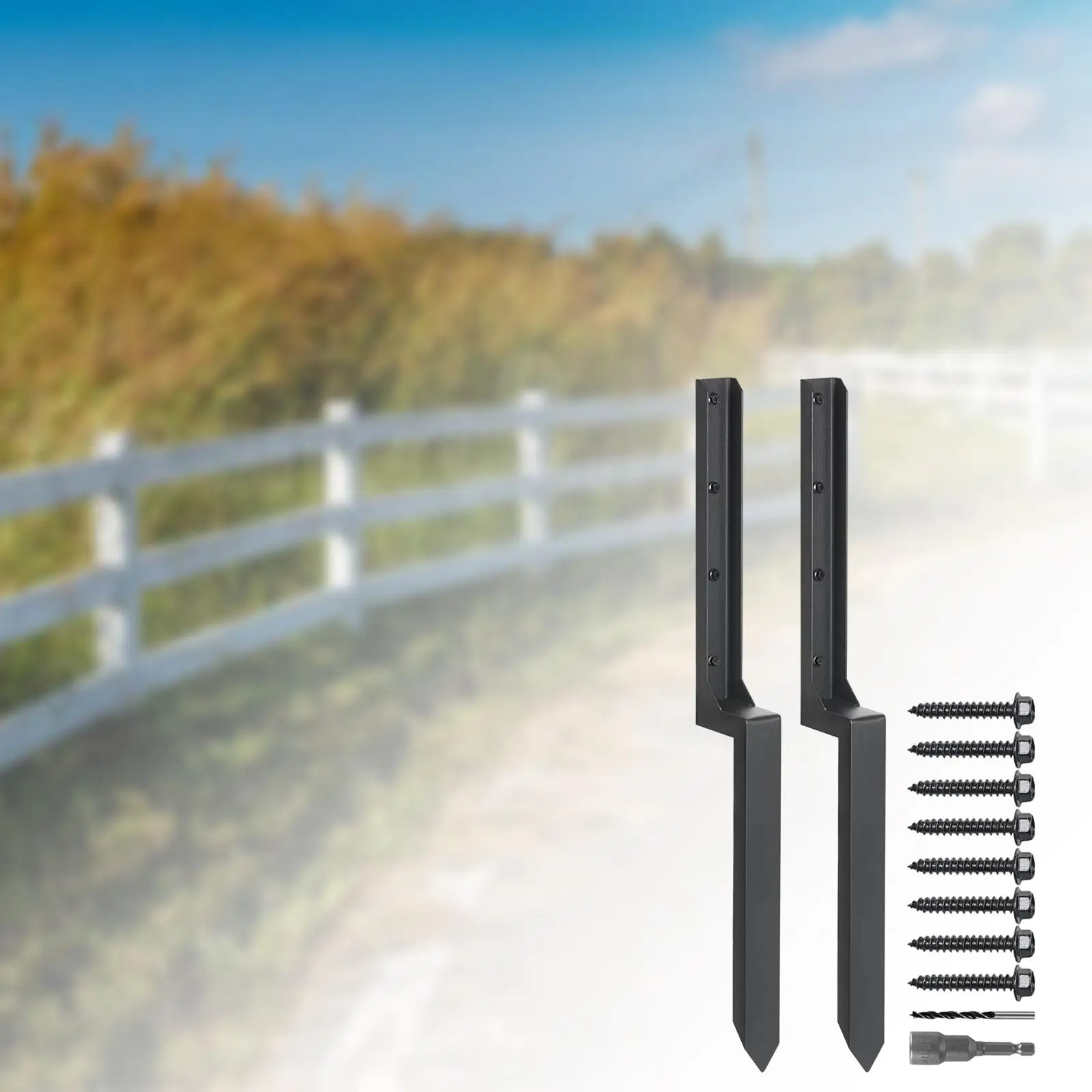 

Fence Post Repair Stakes Iron Wear Resistant Replace Stable Structure Sturdy Heavy Duty for Garden Postbox Yard Repairing Home