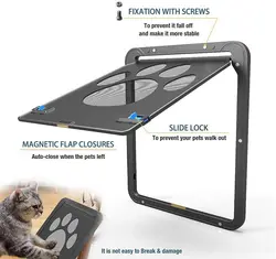 Pet Screen Door Large Cat Dog Doors for Exterior Interior Doors with Magnet Lockable Flap Net Gate Patio Window for Any Animals