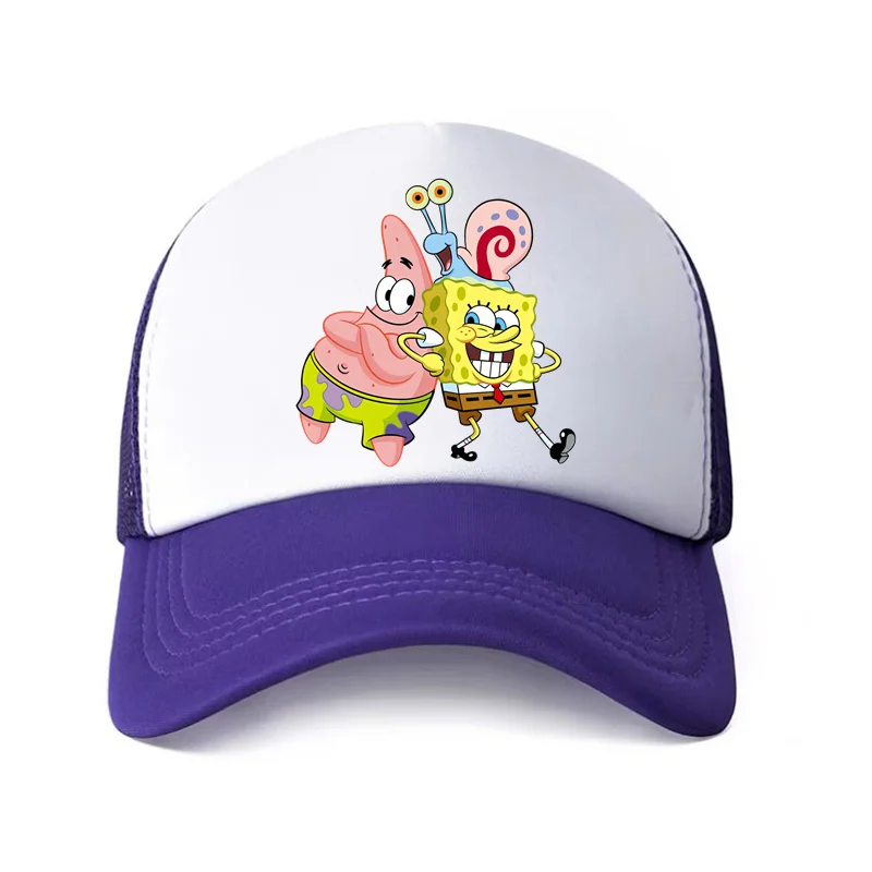 Bob Esponja desenho impresso chapéu de sol, chapéu infantil para jovens, moda esportes ao ar livre para estudantes, meninos e meninas, charmoso chapéu casual ensolarado, 58cm