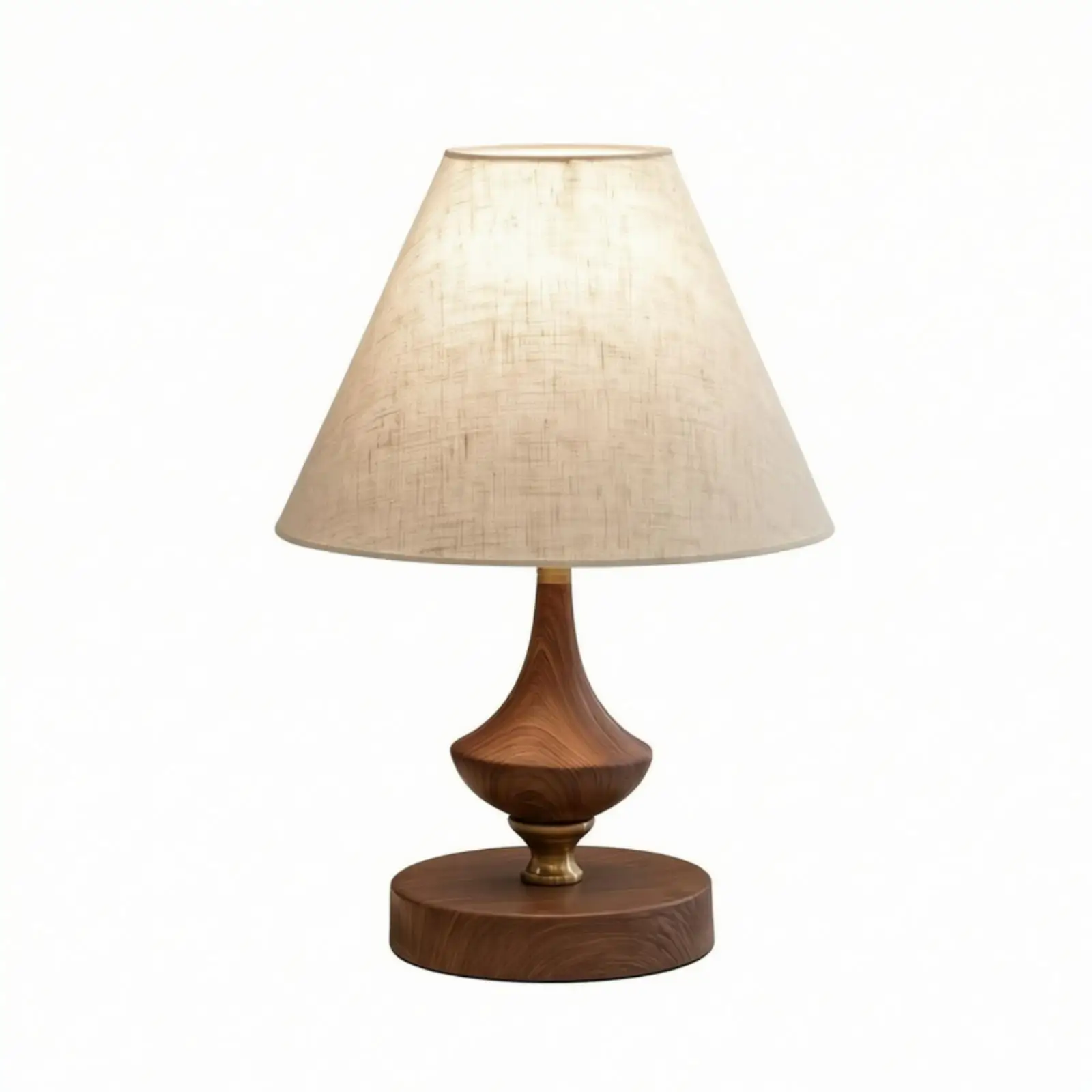 Decorative Wood Grain Bedside Lamp Natural Table Lamp with Textile Shade Warm