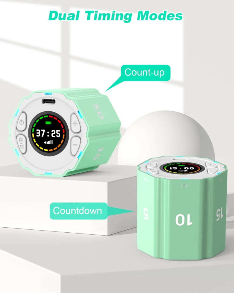 Digital Magnetic Hexagonal Timer Management Cube Timer with Customizable Alerts & Countdown for Cooking, Working，Studying