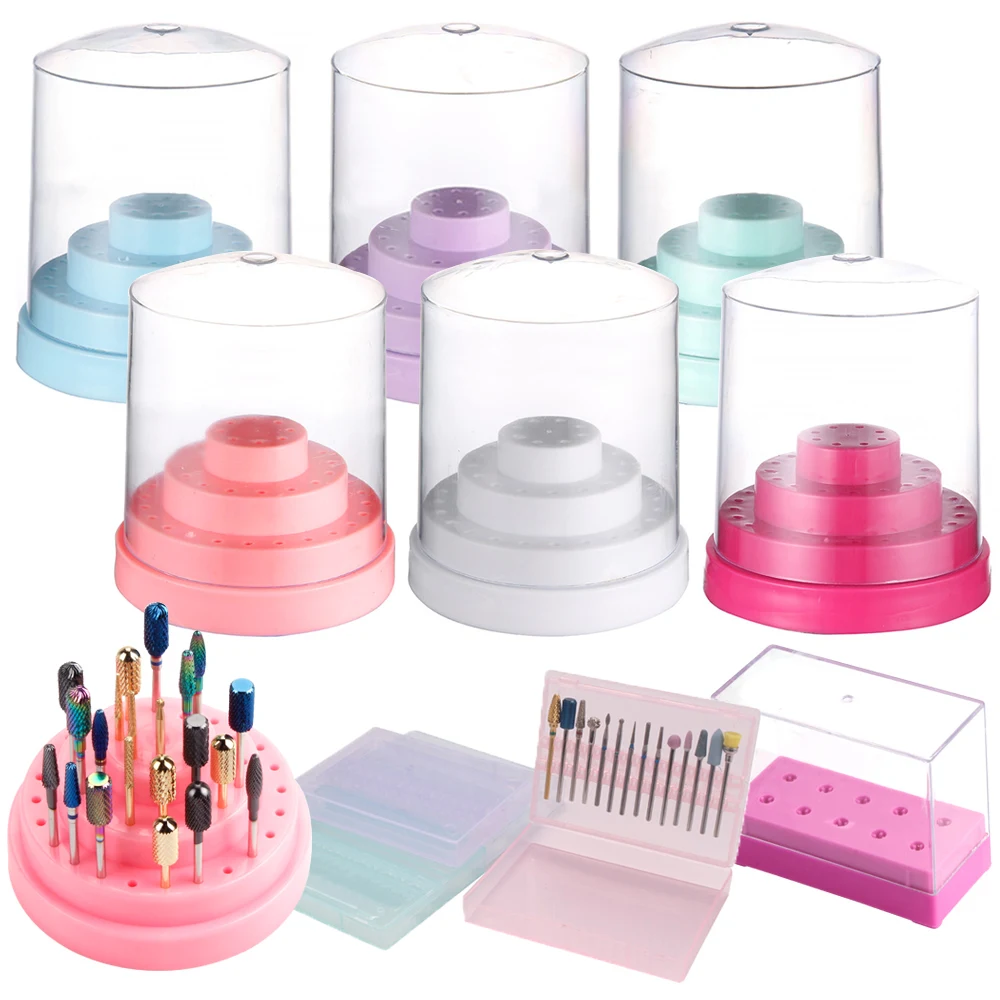 10/14/20/48 Gaten Nail Boor Houder Storage Case Stand Display Lege Manicure Frees doos Container Nagels Accessoires