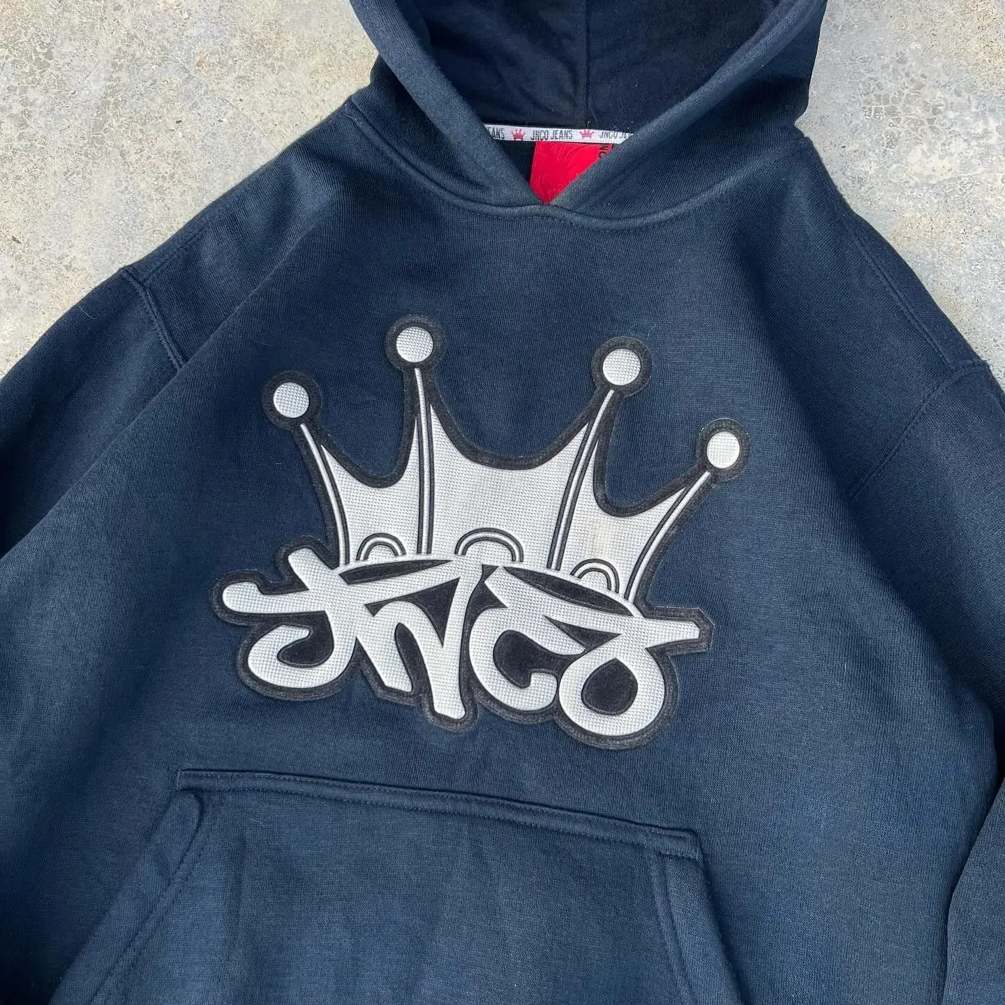 سترات بغطاء رأس للرجال والنساء بنمط JNCO ، تطريز hajajajo ، سويت شيرت هيب هوب كلاسيكي ، كنزة بغطاء رأس كبيرة الحجم ، بلوفر فضفاض بأكمام طويلة ، قمم Y2K