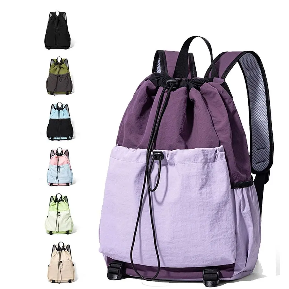 Large Capacity Tennis Racket Backpack Lightweight Waterproof Gym Pack Adjustable Strap Casual Drawstring Fitness Bag Fitness
