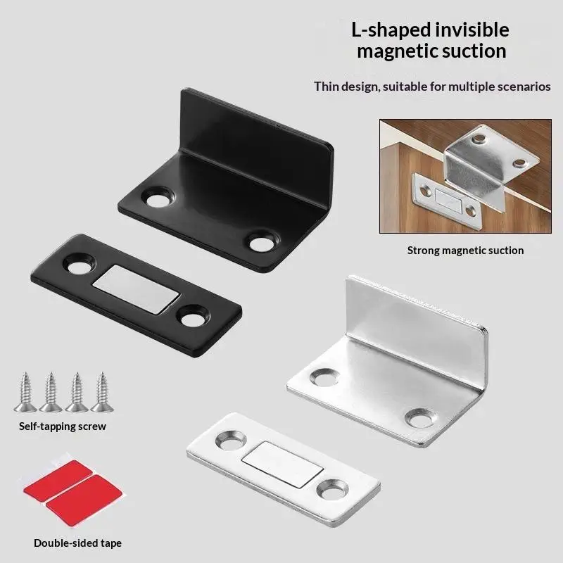 Magnetic Door Catch 2 Pcs Strong Heavy Duty Hold Drill-Free Installation for Cabinets Wardrobes Closets Home Furniture 2 Pcs Ma