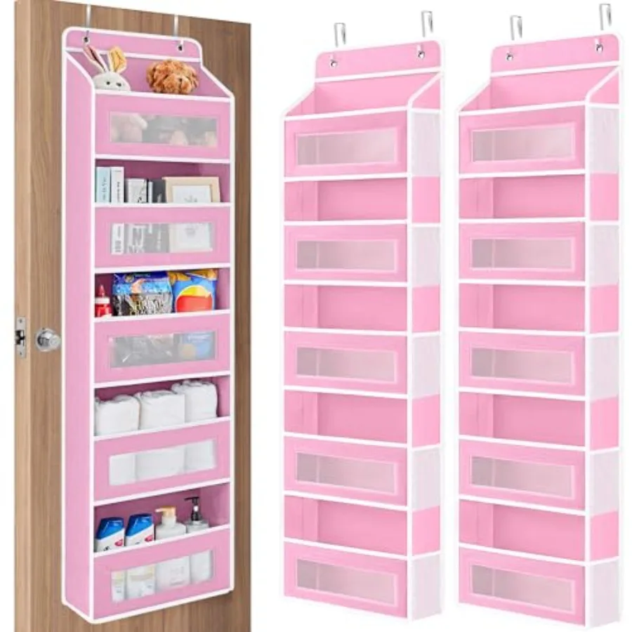 

Over The Door Organizer Storage 5 Shelf Hanging Door Organizer with 5 Large Capacity Pockets Anti Tilt 44 lb Load Behind Door S