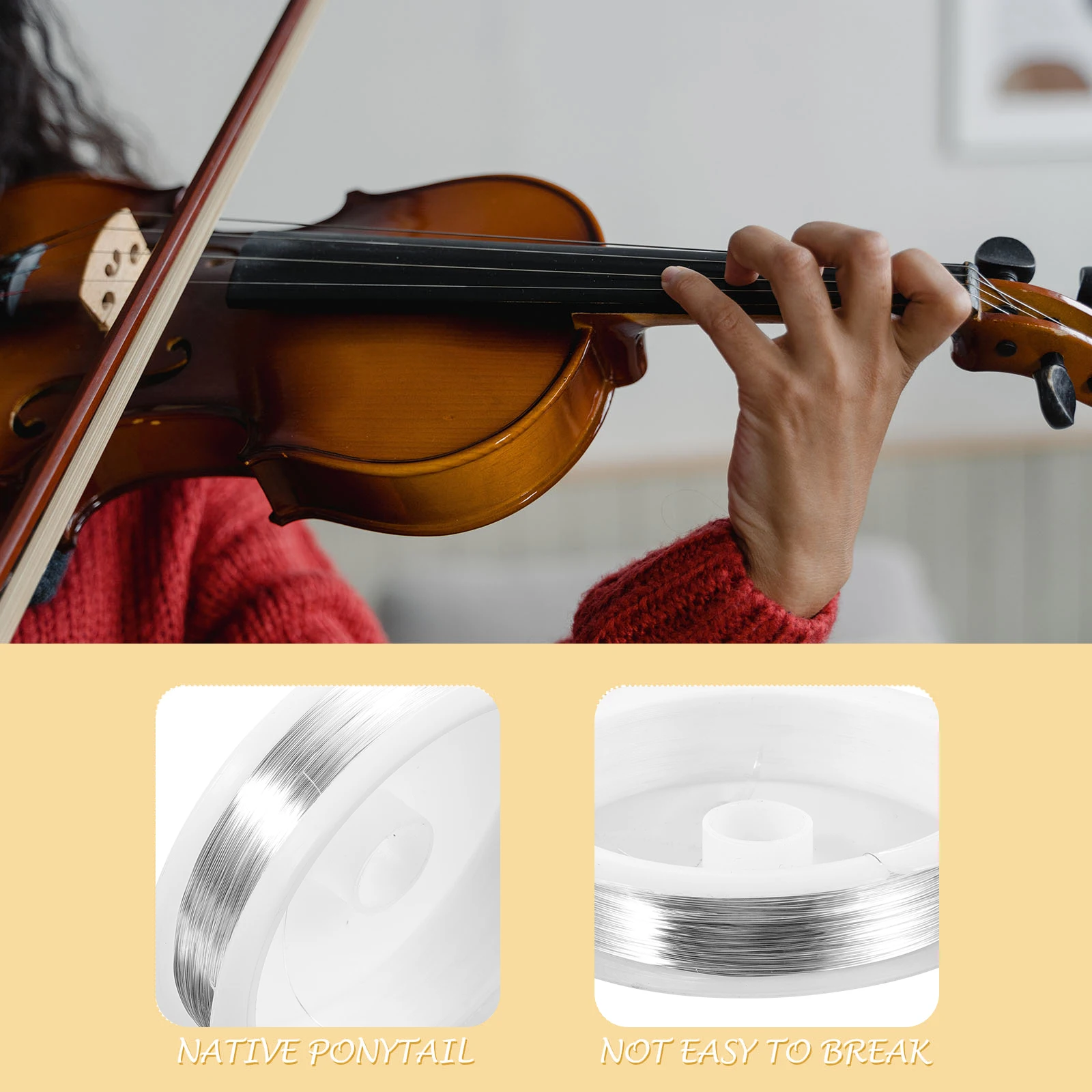 

Silver Wound Bow Strings 20g Replacement String For Violin Bow Parts for Accessories Durable Metal Classic Supplies