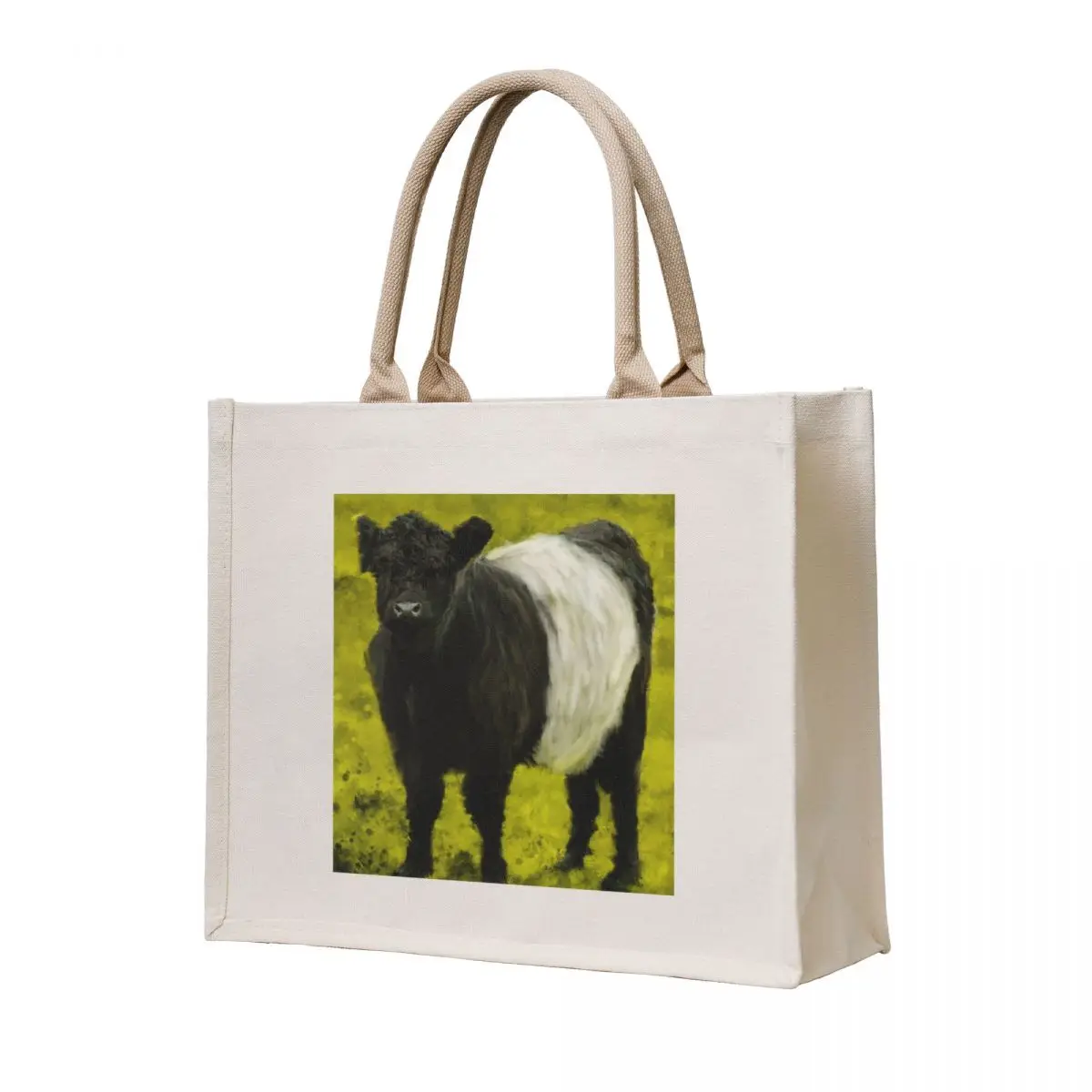 Belted Galloway Cow, Cute Farm Animal, Belted Galloway Cattle Oil Paint, Scottish Belted Galloway Cattle Tote Bag