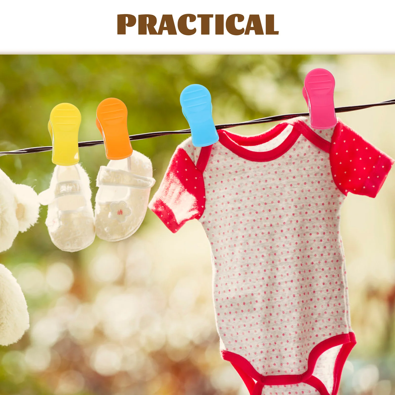 

6pcs Plastic Clamps Small Clothesline Utility Clips Clothing Drying Windproof Clothes Clips For Quilts Towels Lightweight
