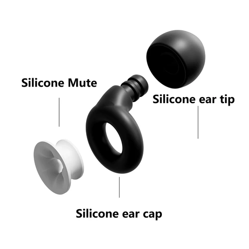 Imagen 2 del producto HUAK 1 Juego de tapones para los oídos de silicona reutilizables + cobertura adicional, perfectos para nadar, dormir, aprender, conciertos, motociclistas y más