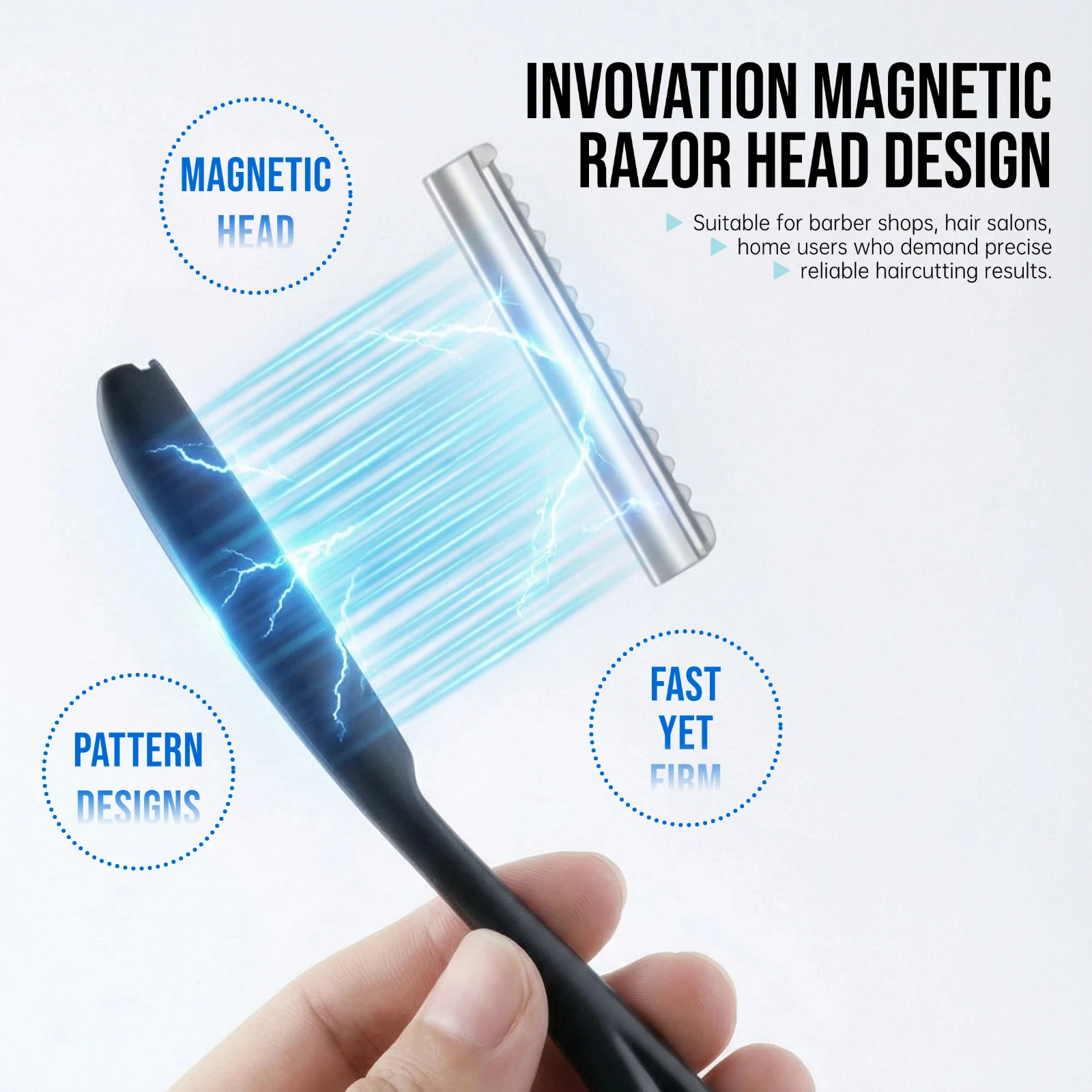 1/3pcs 360° Rotating Hair Comb & Fade Brush & Magnetic Thinning Razor Kit, Barber Hair Cutting Styling Tools for Men Women Salon