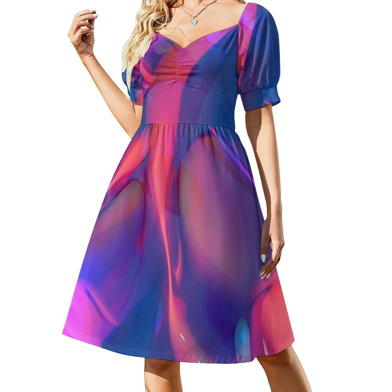 

Glowing Psychedelic Lava Short-Sleeved Dress evening dress ladies Women's long dress