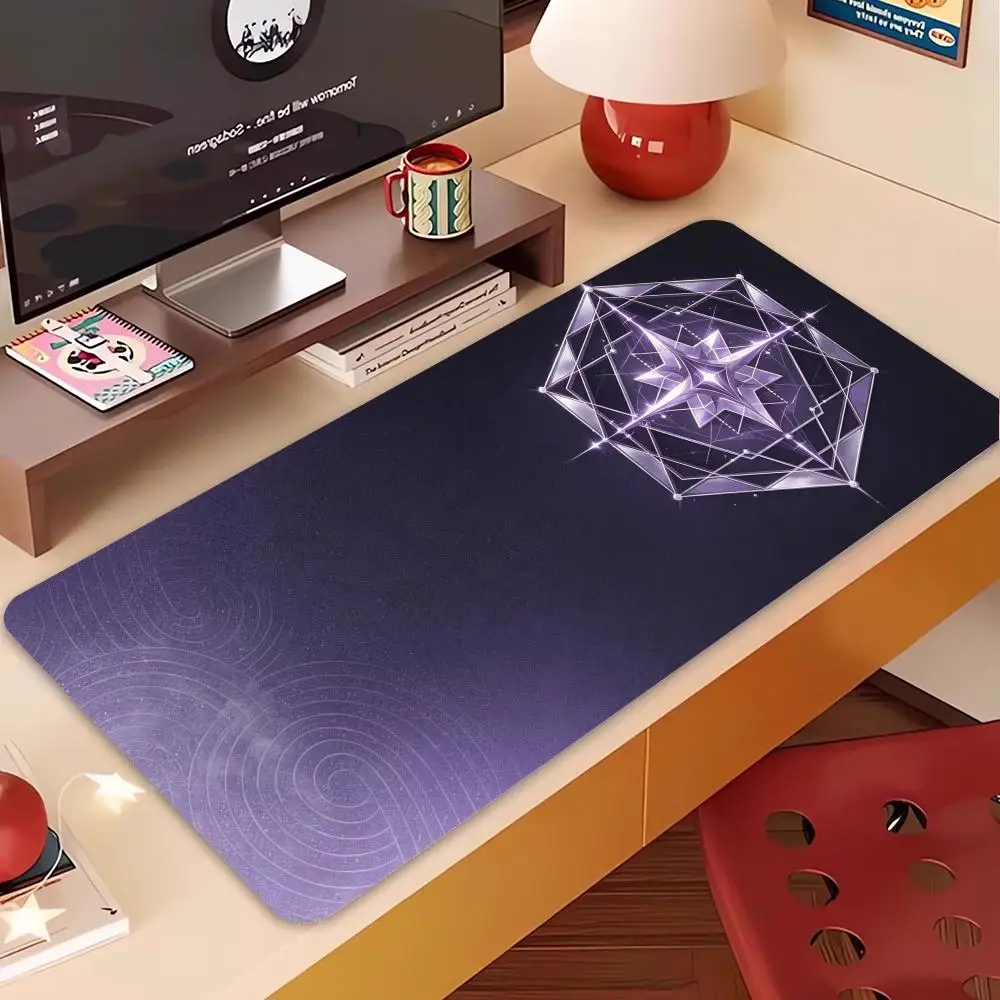Pure black glowing blue mechanical wing shield emblem playmat hardcore futuristic aesthetic desk pad