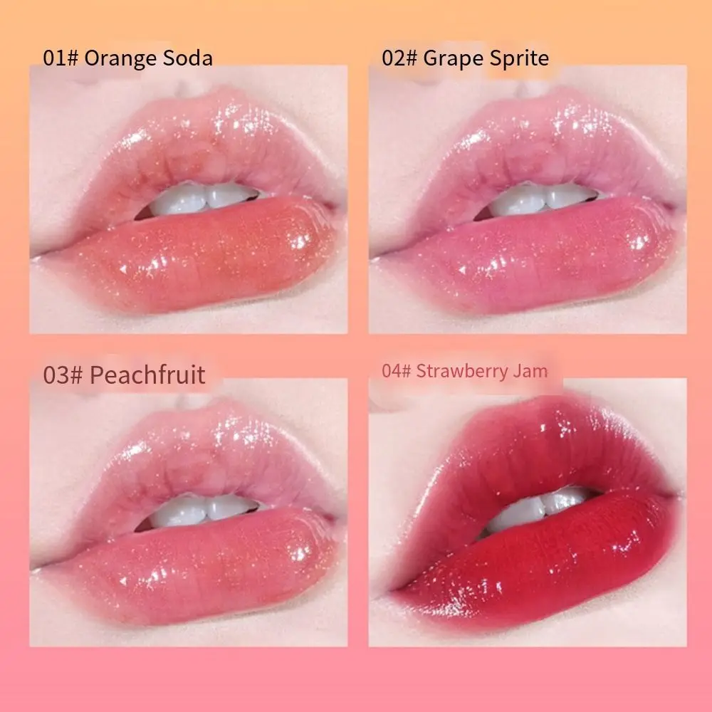 Fruity Mirror Water Lip Gloss Liquid Pearlescent Luster Glass Lip Oil Square Relieves Dry Transparent Lip Glaze Beautify Lips