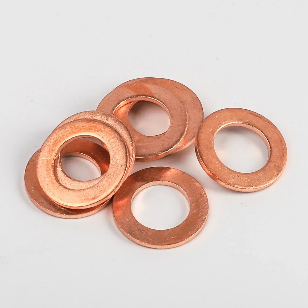 M5 M6 M8 M10 M12 M14 M16 M18 M20 M22 M24 Boat Red Brass Copper Crush Sealing Washer Flat Seal Ring Gasket Washers DIN7603