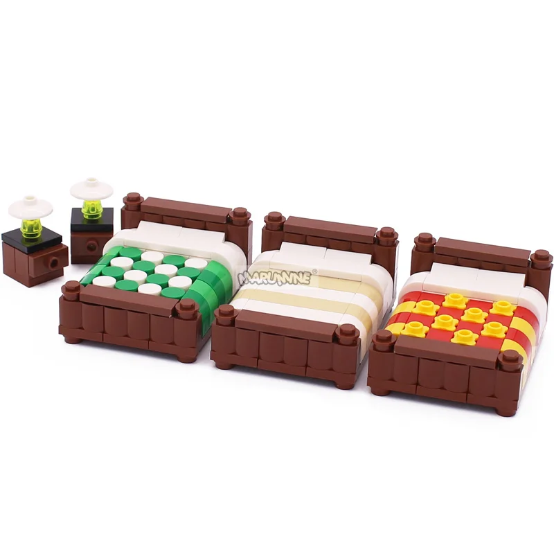 Marumine DIY House MOC Bricks Set Toys And Hobbie Bedroom Model Stacking Blocks Building Classic Children for 6 Years Old and Up