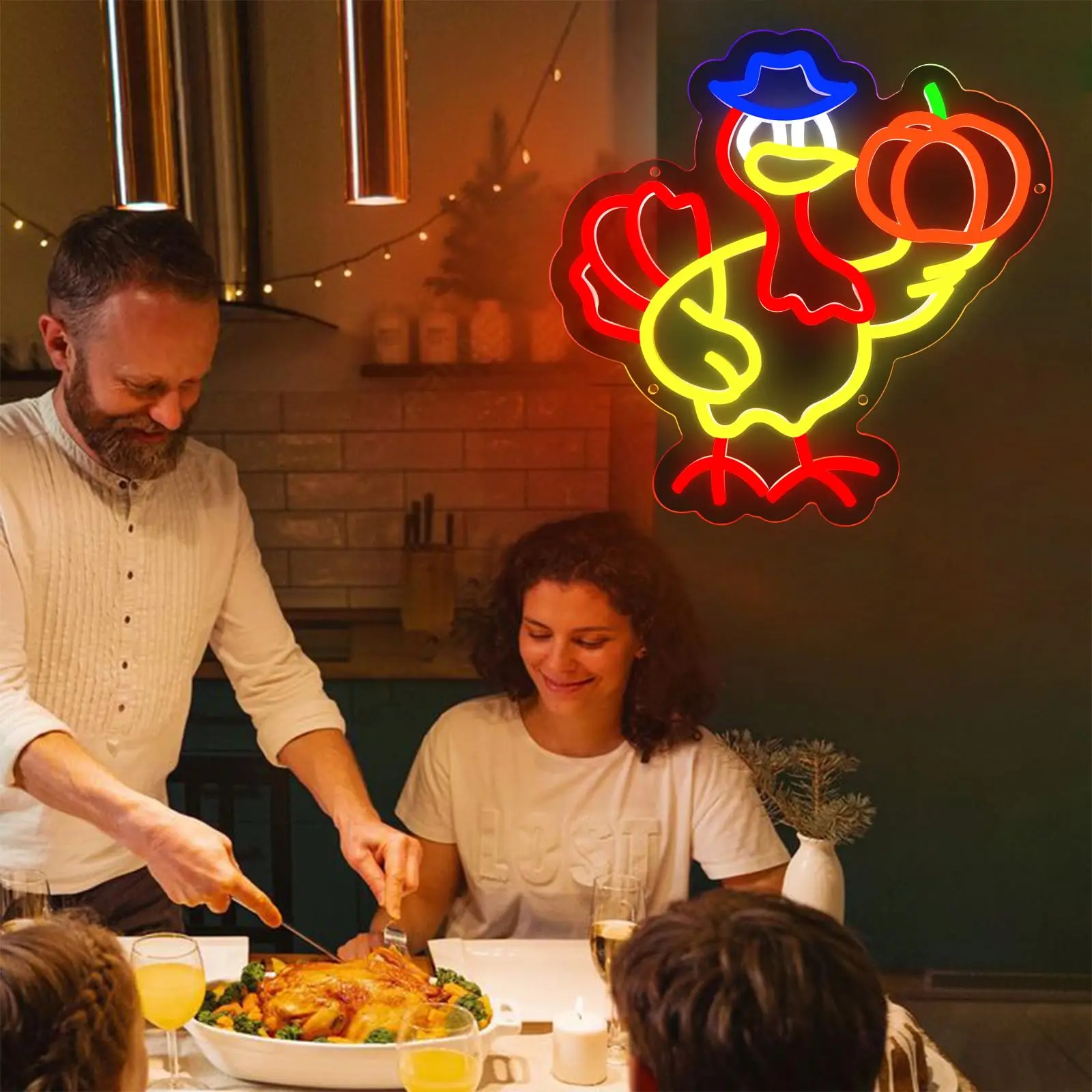 عيد الشكر اليقطين النيون تركيا علامات ضوء ديكور للتعليق على الحائط لخريف الخريف الشكر عيد الهالوين ديكور المنزل