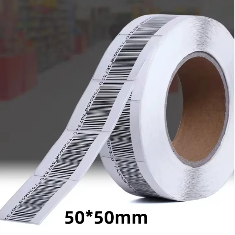 1000 Pieces/roll 50 * 50 sticker EAS soft tag anti-theft RF tag supermarket 8.2mhz soft tag