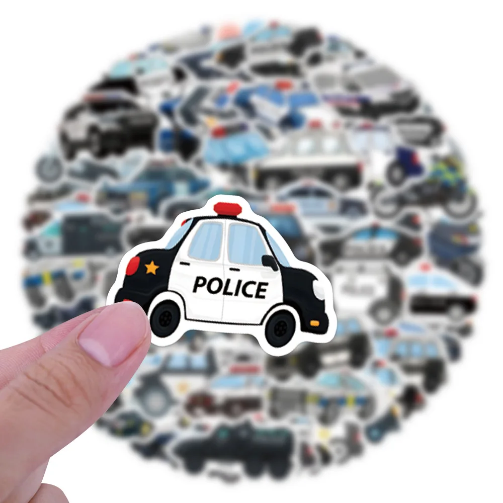 50 قطعة ملصقات سيارة الشرطة حفلة الشرطة ملصقات صناعة يدوية سكرابوكينغ الهاتف الأمتعة سكيت الشارات مقاوم للماء