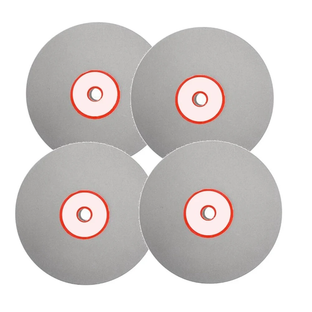 4pcs/set 100mm Polishing Grinding Disc 600 800 1200 3000 Grit L Diamond Coated Flat Lap Wheel Lapidary Polishing Grinding Disc