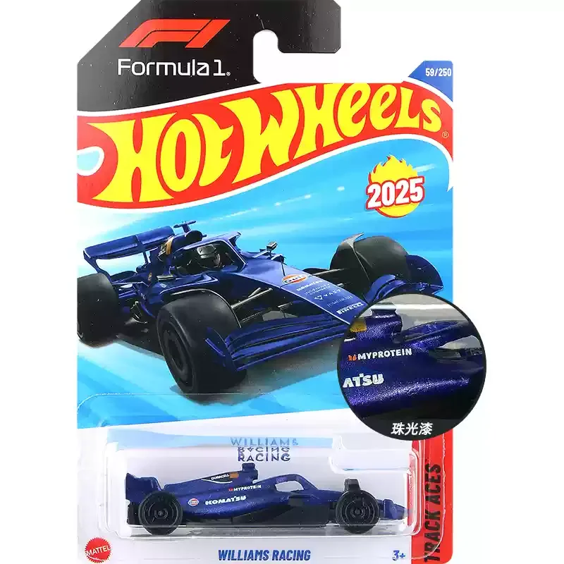 2025E Original Hot Wheels Car Williams Racing 1 Toy for Boy 1/64
