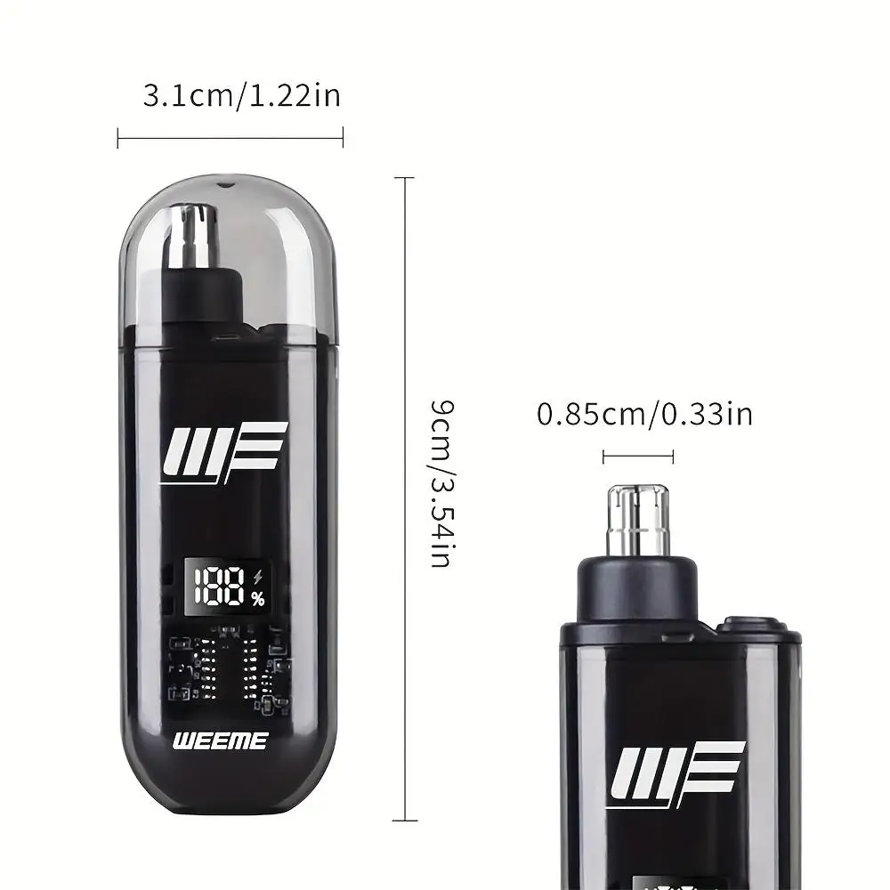 Men's Precision USB Rechargeable Nose and Ear Trimmer, LCD Display for Perfect Grooming Gift, Ideal for Any Occasion