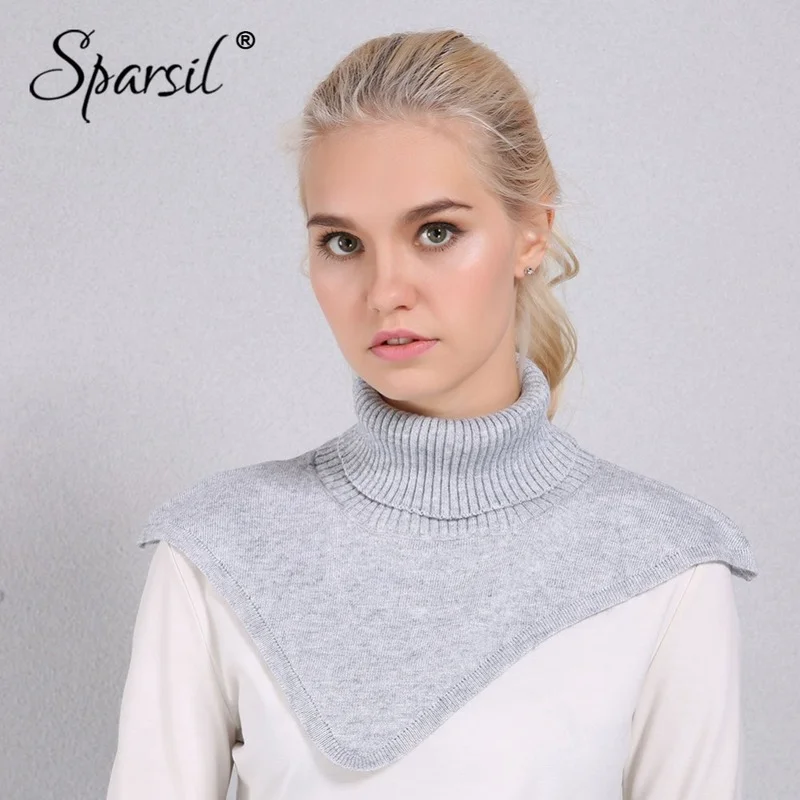 Sparcel – écharpe en tricot à col roulé pour femme, Design irrégulier, pull chaud et doux, collection automne hiver