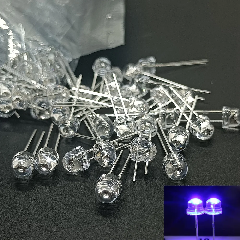 150 5mm straw hat large chips red green blue white UV transparent 5mm 20mA 3V LED lights