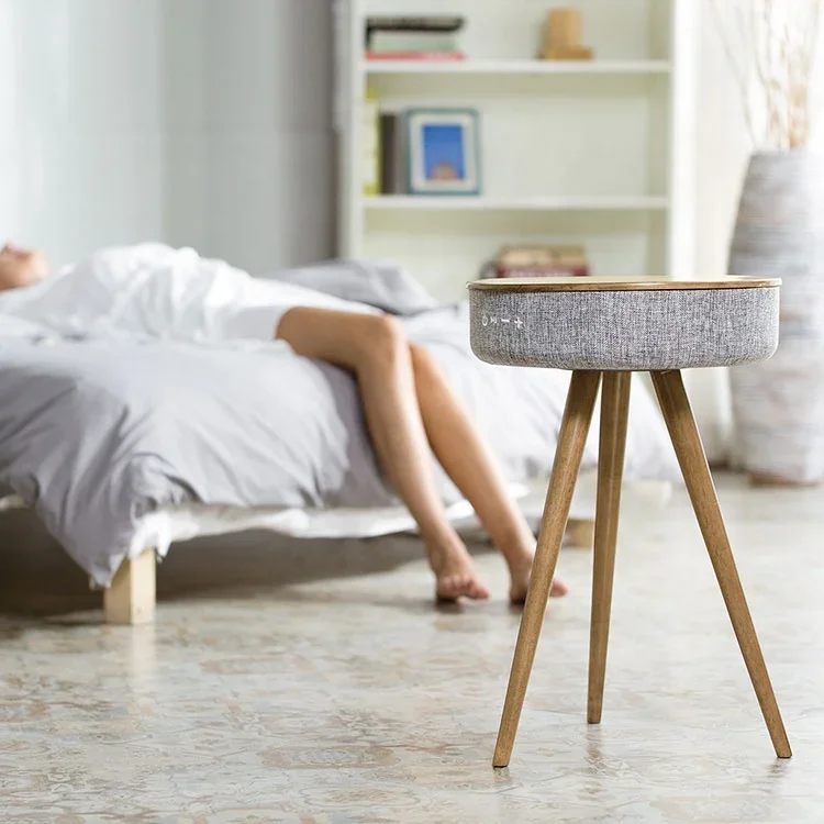 

Accept Drop Shipping Home Theater System Speaker Wireless Charging Wooden Table Speaker Bluetooth Wireless Speakers