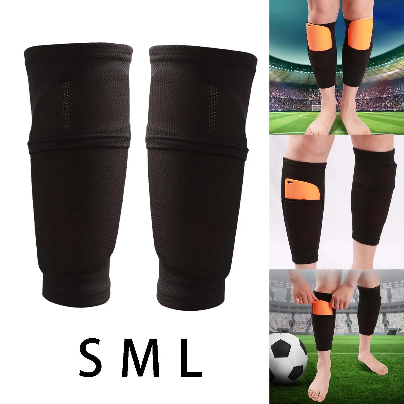 Youth Football Shin Guards Socks Impact Resistant Practical for Basketball