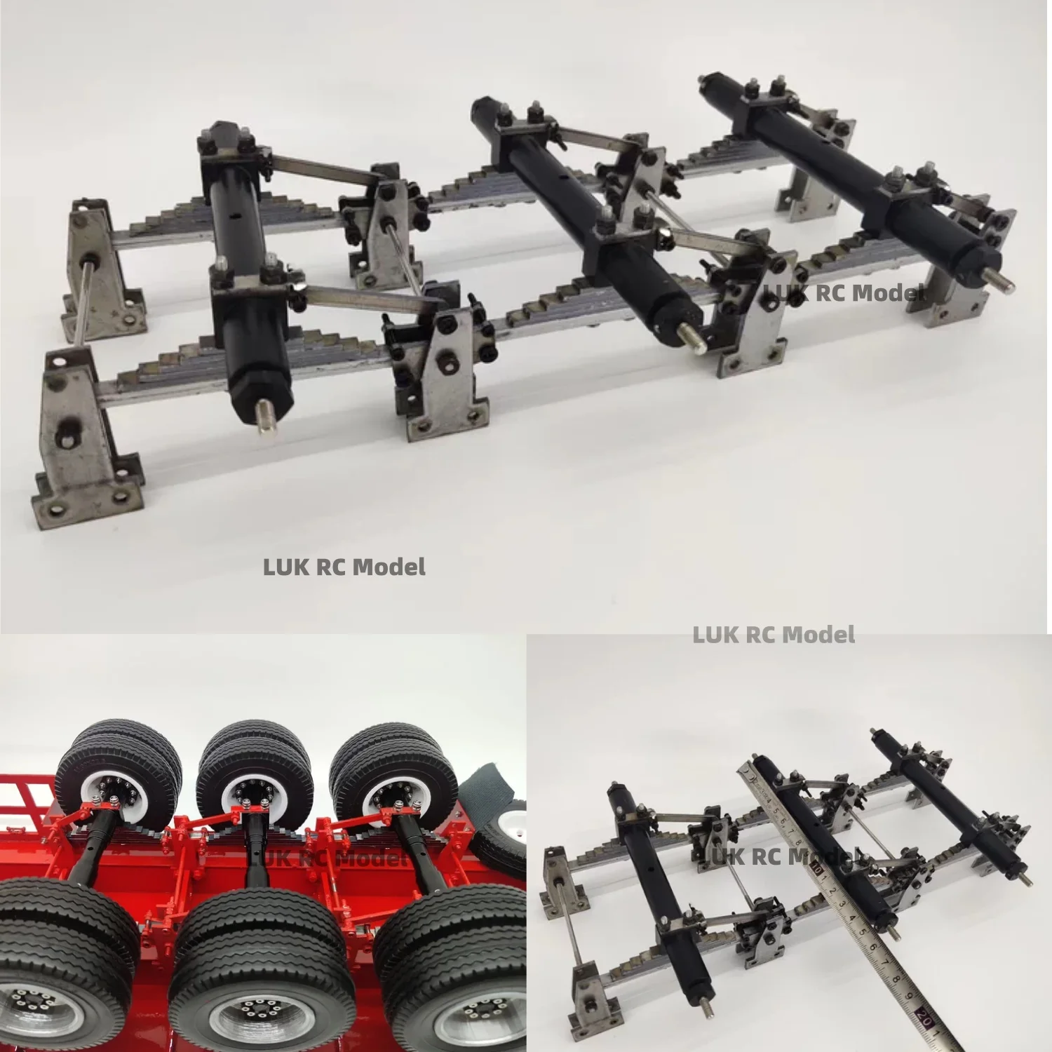 1/14 1/12 RC Hydraulic Excavator Model Engineering Vehicle Metal Trailer Suspension Seesaw Accessories DIY Part Unpainted Truck