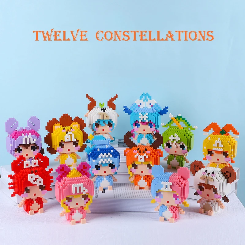 

Twelve Constellations Aries Taurus Micro Building Blocks Gemini Model Sagittarius Mini Brick Figure Toys For Kids Birthday Gift