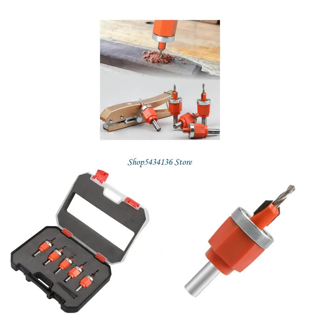 

H7ED Precisions Limit Countersink Drill Bits For Woodworking With Depth Stop And Hole Pliers For Wood Plastic PVC
