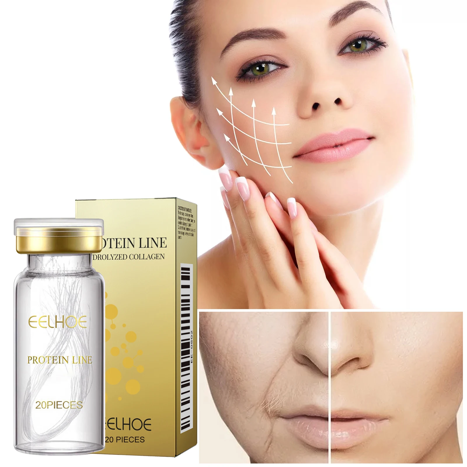 Protein Thread Lifting Set Fade Fine Lines Wrinkle Absorbable Protein Threads Collagen Face  Firming Moisturizing Serum