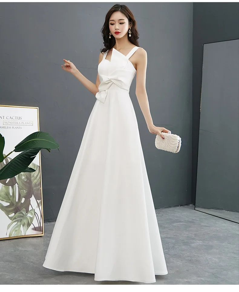 فستان سهرة طويل نسائي صيفي جديد، مزاج عصري وأنيق، فستان مضيف الاجتماع السنوي للولائم الراقية