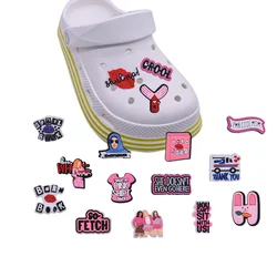 2 piece Pink Girls Shoe Charms Decoration Pins For Kids PVC Ornament Pin Clog Men Women Sandals Accessories Wholesale Price