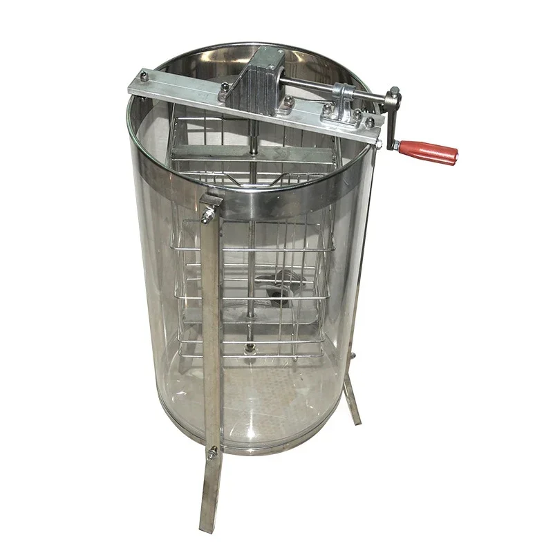 2 Frame Manual Transparent Acrylic Honey Extractor with Stand Beekeeping Centrifuge Machine Manual Honey Extractor