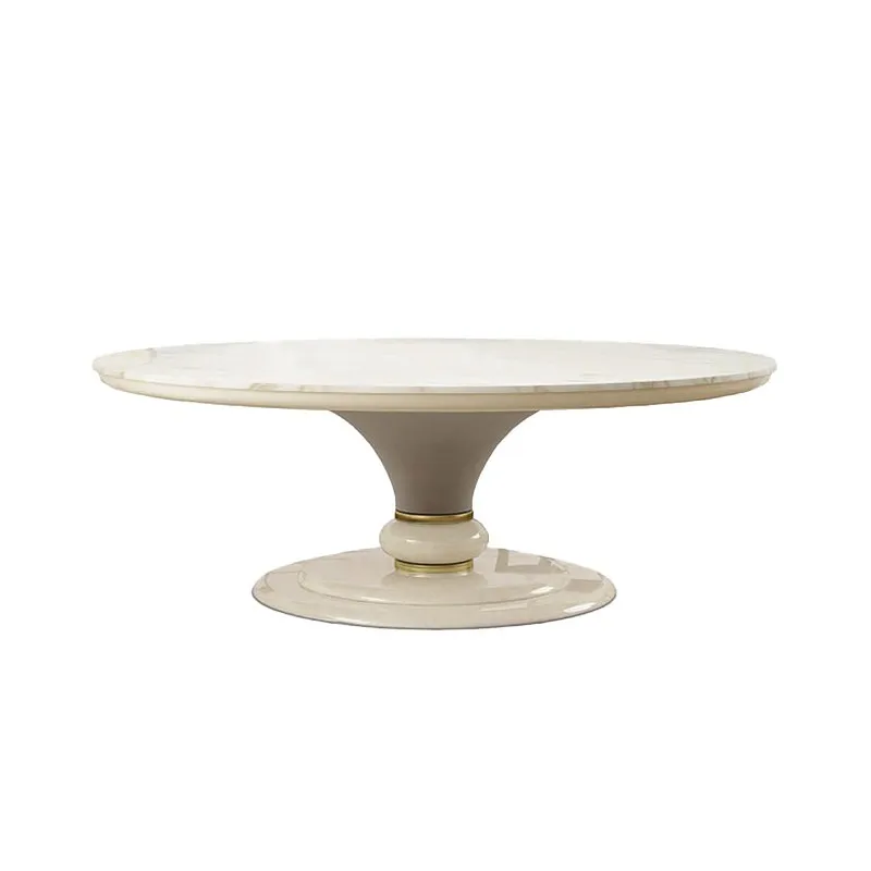 *Italian Luxury and Sophisticated Creative Design Round Marble Dining Table Suitable for Villa Family Dining Room